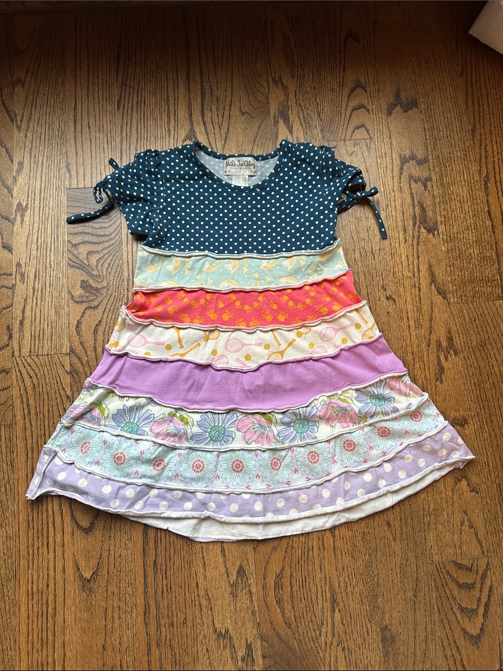 Matilda Jane Navy, Pink, Purple & Coral Tiered Ruffle Dress